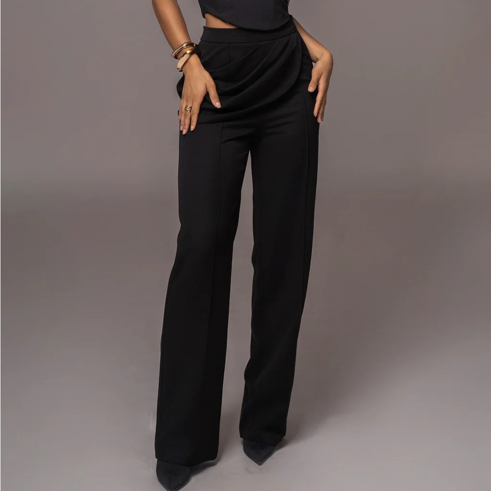Jluxlabel Black High Statement Drape trousers
